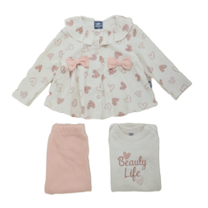 Blush Heart 3-Piece Baby Set