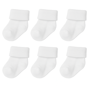 Baby Essentials: White Socks 6-Pack – Soft & Cozy