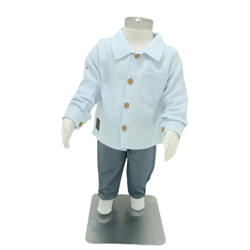 Toddler Boys' Button-Down Shirt and Pants Set