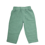 Baby Boy's White Dinosaur Print Shirt and Dark Pants Outfit