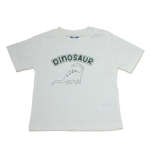 Baby Boy's White Dinosaur Print Shirt and Dark Pants Outfit
