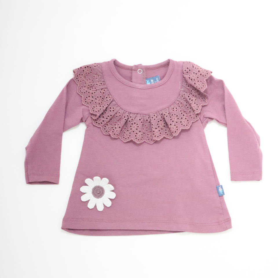 Mauve Floral Detail Baby Outfit