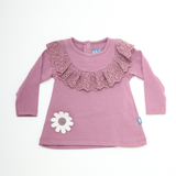 Mauve Floral Detail Baby Outfit
