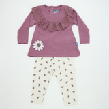 Mauve Floral Detail Baby Outfit