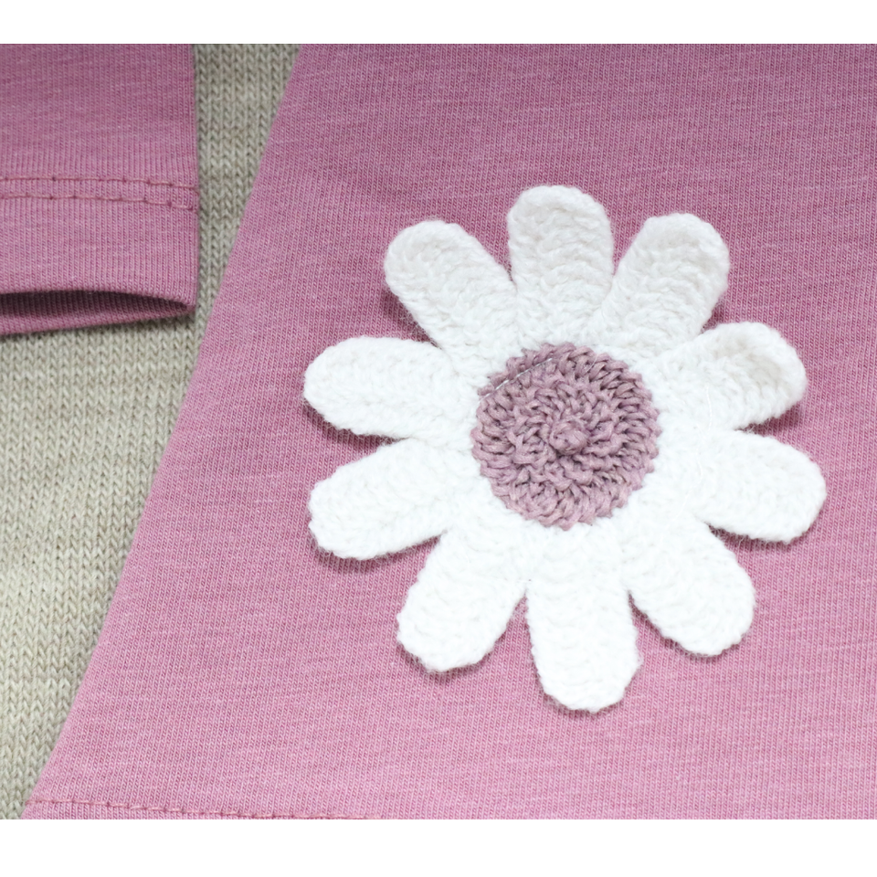 Mauve Floral Detail Baby Outfit