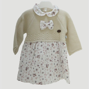 Baby Dress Floral Linen , long sleeve