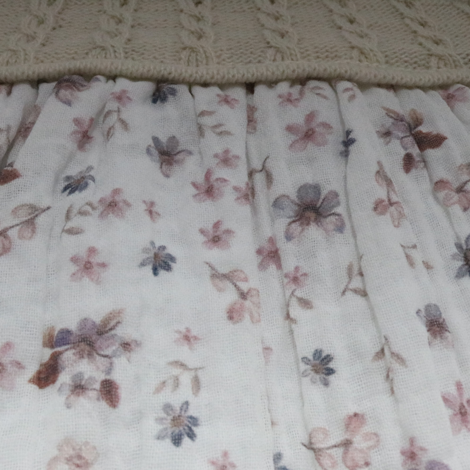 Baby Dress Floral Linen , long sleeve