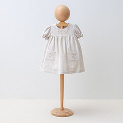 Baby Dress Floral Linen , long sleeve
