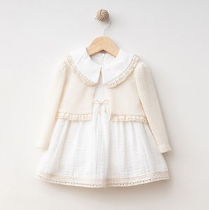 Baby Dress Elegant white with Knit Bolero