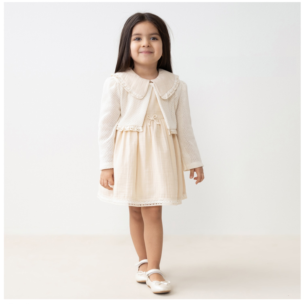 Baby Dress Elegant white with Knit Bolero