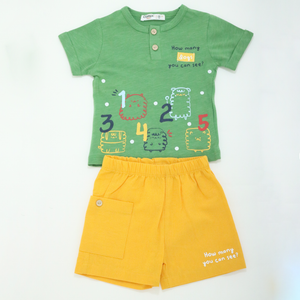 Monster Count Fun Boys' Cotton Summer Set – 2 Pieces