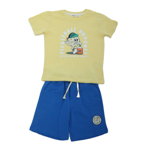 Sporty Tee & Cream Shorts Set