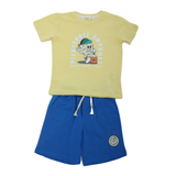 Sporty Tee & Cream Shorts Set