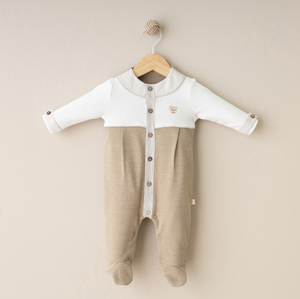 Cozy Two-Tone Baby Romper