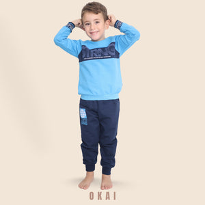 Boy's Blue "STRNG" T-Shirt and Shorts Set