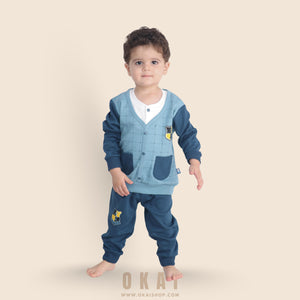 Baby Boy Plaid Top & Pants Set
