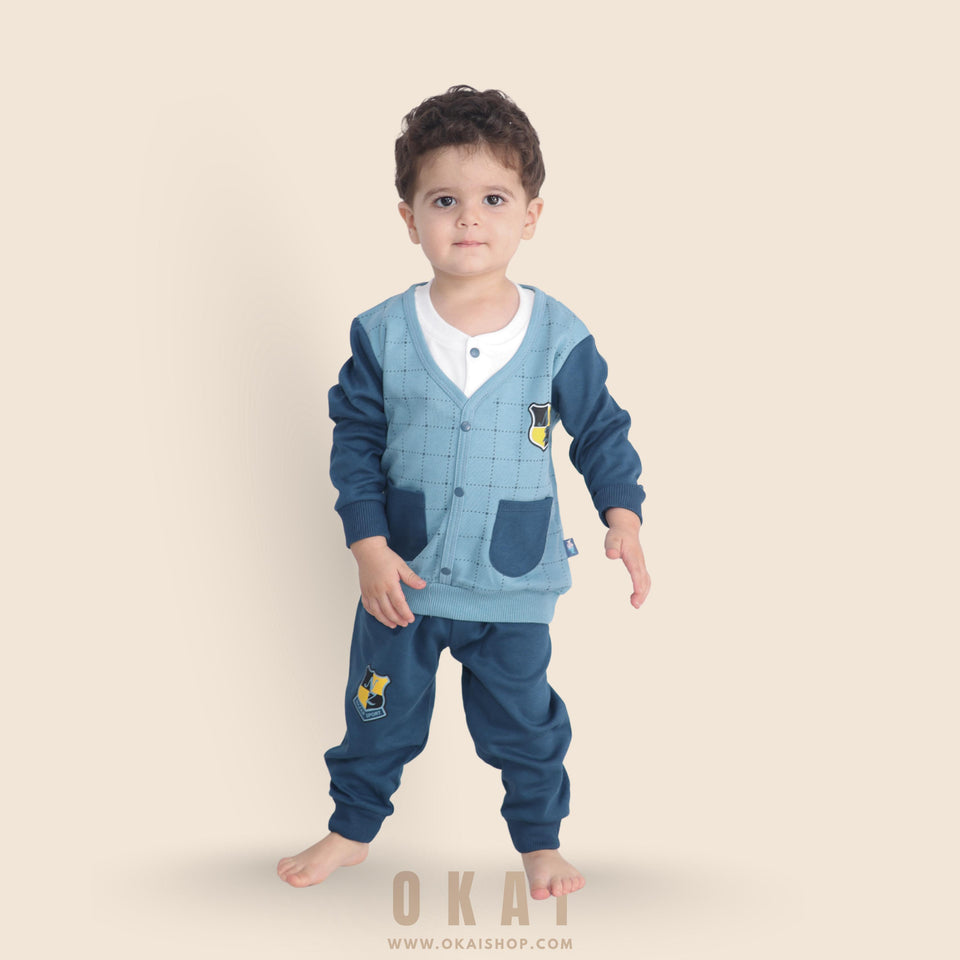 Baby Boy Plaid Top & Pants Set